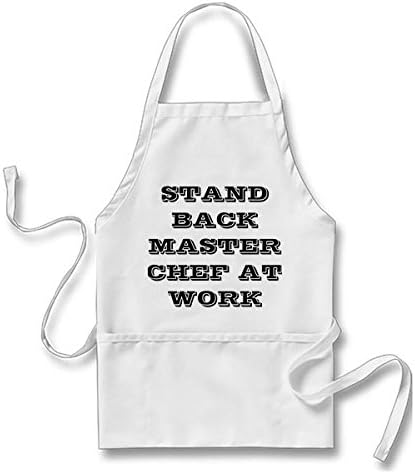 Starings Kitchen Apron Master Chef Apron for Men Women with Pockets, White