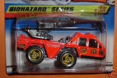 Mattel Hot Wheels 1998 1:64 Scale Biohazard Series Pink Flame Stopper Die Cast Car 2/4