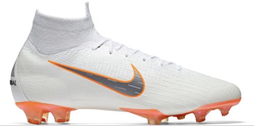 NIKE Mercurial Superfly 6 Pro FG Soccer Cleats (M8.5/W10, White/Orange)
