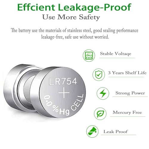 AG5 LR754 309 393 SR754 SR754 Battery Alkaline Button Cell Battery (10 Count)