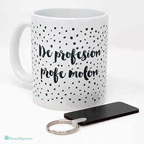 Pack de taza y llavero de profesión profesor molón