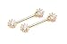 14GA Clear CZ Flower Cluster Nipple Barbells Sold as a Pair (Gold Tone)