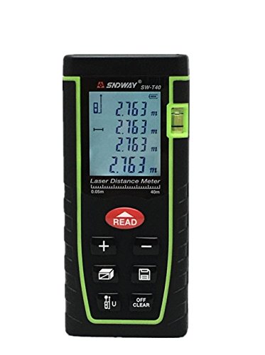 SNDWAY Distance Laser Meter LCD Backlight 40m/131ft Digital Laser distance rangefinder