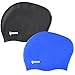 2 Pack,Ipow Premium Haircare Silicone Swim Cap Soft Bathing Hat to Keep Hair Healthy with Great Durability Highly Elastic&Large Stretch Eco-friendly for Long,Thick,or Curly Hair