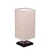 Cavogin Minimalist Romantic Solid Wood Table Lamp with Flaxen Fabric Shade Bedside Desk Lamp for Bedroom, Dresser, Living Room, Baby Room, College Dorm, Coffee Table, Bookcase
