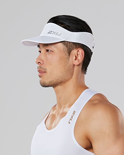 2XU Run Visor, White/White, One Size - Thumbnail 3