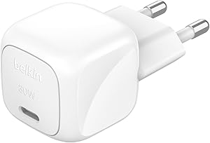 Belkin BoostCharge kompaktes Ladegerät, 30 W, für Reisen, USB-C Power Delivery zum Schnellladen für die Apple iPhone Serie 16. 15, 14, 13, 12, Samsung Galaxy S24, S23, iPad, AirPods, Tablets – Weiß