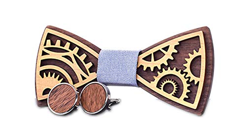 Pre-Tied Wood Bow Ties Set for Men Big Boys with