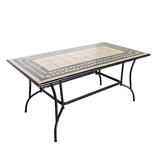 Garten-Tisch Chillvert Tivoli Stahl und Mosaik 160x90x73 cm