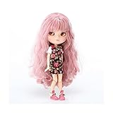 The 12 Inch Nude Doll is Similar to Blyth BJD Doll, Customized ICY Dolls Can Be Changed Makeup and Dress by DIY, Ball Jointed Dolls Best Gifts and Hobby For Girls (Purple Pink)