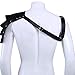 iiniim Men's Adjustable Leather Body Chest Half Harness Belt (One Size, Black C)