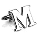 INBLUE Men's Rhodium Plated Cufflinks Silver Tone Initial Letter Shirt Business Wedding