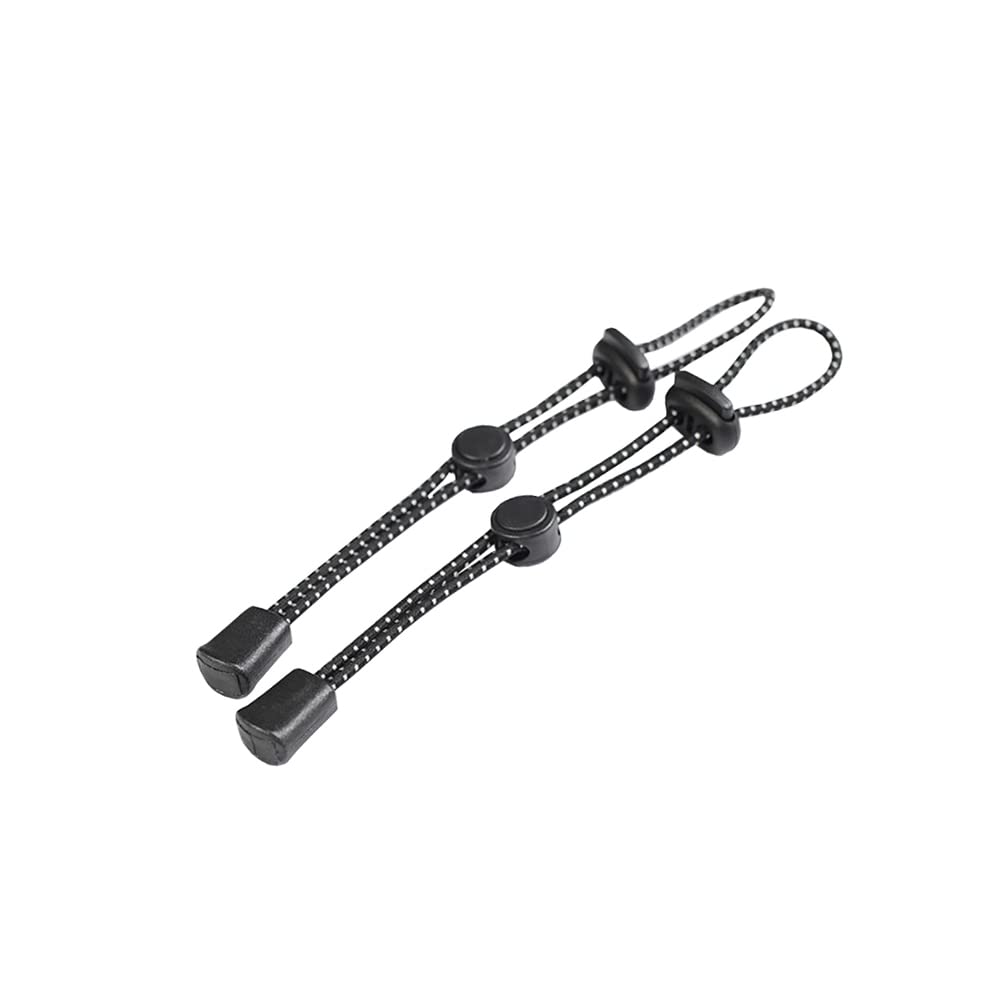 HugeDE 3 Pcs Black Backpack Hiking Pole Ropes Walking Pole Fixing Buckle Stick Pole Carry Tie Cord Thick Elastic Cable Tie for Climbing Trekking Outdoors