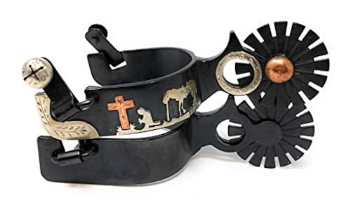 Aime Imports Western BS Praying Cowboy 16pt Mens Spurs in Oman