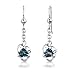 PEORA London Blue Topaz Earrings Pendant Necklace Set 925 Sterling Silver, Natural Gemstones, 2.75 Carats Total Trillion Cut with 18 inch Chain, December Birthstone Jewelry Set, Necklace & Earrings