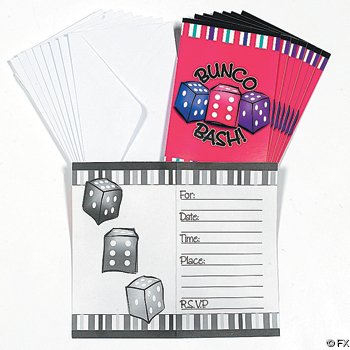 Bunco Invitations - 8 Pieces Per Set