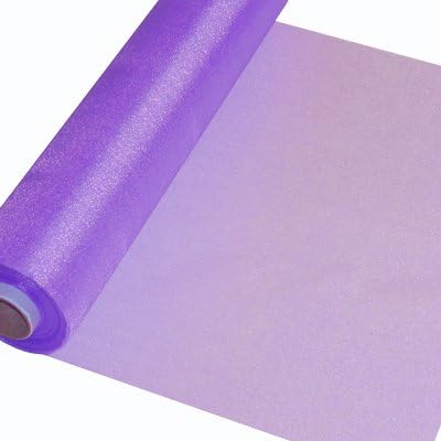 Organza Fabric in 25m 10m or 5m Metre Rolls 29cm Wide Chair Bow Sash Table Runner, Wedding Decoration, Celebration, Event, Party (Violet, 10m Roll)