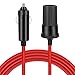 TNP Car Cigarette Lighter Extension Cord (10ft) - 12 Volt Extension Cord with Cigarette Lighter Plug - 18AWG Male to Female Socket Extender Cable for Car Charger, Tire Inflators, Vacuum (Red)