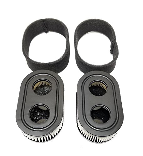2 Air Filters Plus 2 Pre-Filters - Compatible With: Briggs & Stratton Air Filter 593260 or 798452. Pre-Filter 595191
