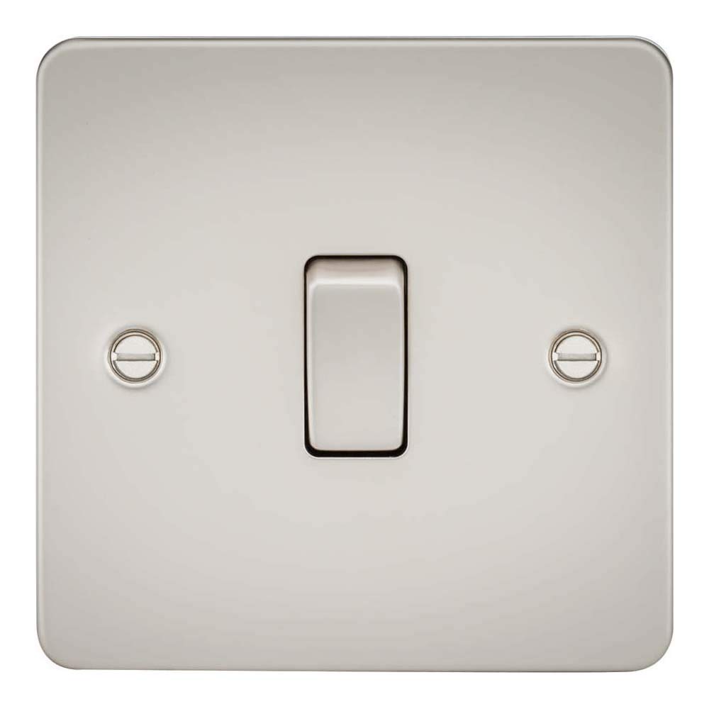 Knightsbridge FP2000PL Flat Plate 2 Way Switch, Pearl, 10AX, 1G