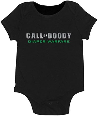 Call of Doody - Diaper Warfare - Funny Baby Onesie (6 month, Black)