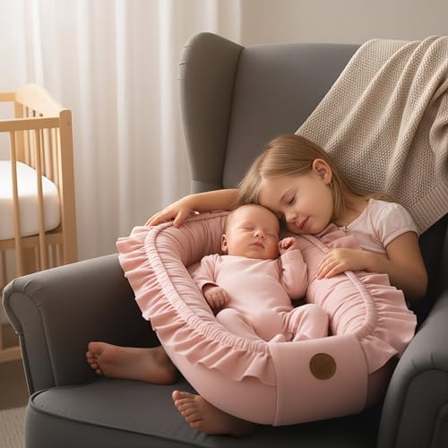 Baby Bed Reducer – 90 x 50 cm Baby Nest Transportable for Babies Nest Crib Pod Cocoonababy Babynest Anti-suffocation Dirty Pink