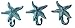 Starfish Cast Iron Wall Hooks Antique Blue - Set of 3 for Coats, Aprons, Hats, Towels, Pot Holders, More