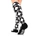 Go2 Elite Compression Socks for Women Men 16-22 mmHg Compression Stockings for Nurses Running Medical Graduated Compression Socks for Travel Man Woman Athletic Nursing (Black White Argyle, XL)