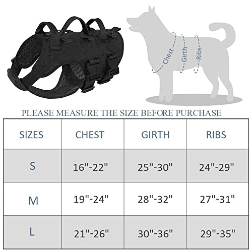 PETAC GEAR Tactical Dog Harness No Pull for Large K9 Working Dogs