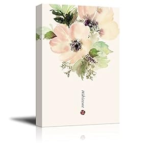 Canvas Wall Art - Watercolor Style Hibiscus Flower Petal - Giclee Print Gallery Wrap Modern Home Art Ready to Hang - 12x18 inches