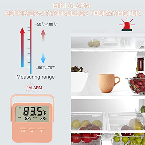 Freezer Alarm 2 Pack Digital Refrigerator Thermometer Alarm Freezer