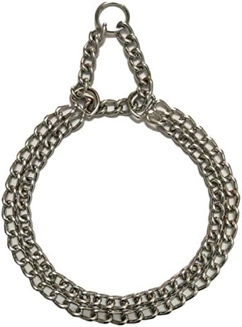 Sollar's Heavy Double Semi Dog Chrome Plated Choke Chain Collar (Medium)