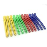 12 Pcs Colorfull Plastic Duck Teeth Bows Hair Clips Hairdressing Salon Hair Grip Crocodile DIY Accessories Hairpins-rubberized Non-slip Chic Styling Claw Hair Barrettes