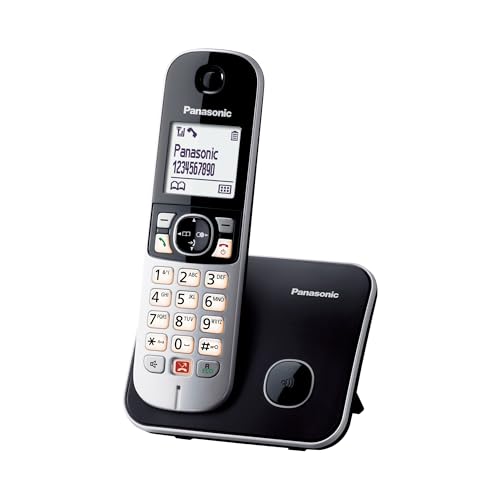 Panasonic KX-TG6851GB Schnurlostelefon (Bis zu 1.000 Telefonnummern sperren, übersichtliche Schriftgröße, lauter Hörer, Voll-Duplex Freisprechen) schw