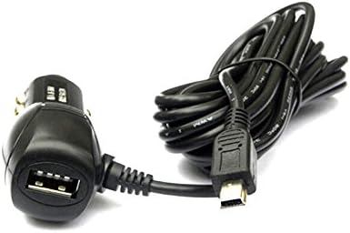 Mini USB Car Charger Adapter With Extra USB Port Universal 11.5 Ft Long DC 2A 12V-24V to 5V Vehicle Power Supply Cable Cord For Dash Cam GPS Navigation Black Box DVR Recorder Cell Phone