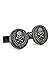English Laundry Men's Skull Emblem Embossed On Antique Patina Cufflink, Gunmetal, One Size