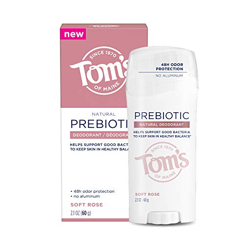 Tom's of Maine Prebiotic AluminumFree Natural Deodorant, Deodorant for Women, Soft Rose, 2.1 oz