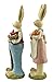 Easter Bunny Decorations Couple Rabbit Holding Bird Chutes and Carrot, Hand-painted Crafts Statue, Spring Easter Bunny Figurine-9''H