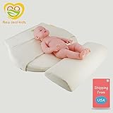 Baby Crib Pillow Mattress Wedge Infant Reflux Reducer Nasal Congestion Reducer High-Density Stereotype Sponge Pillow Newborn Baby Sleep Positioner with Cotton Removable Cover Pregnancy Pillow (Beige)