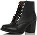 Soda Women Korman Cute Chunky Lace Up Leatherette Zipper Ankle Bootie