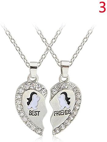 Fuleewoo "Best Friends" 2Pcs Friendship Broken Heart Panda Penguins Dolphins Anchor Necklace Crystal Pendant
