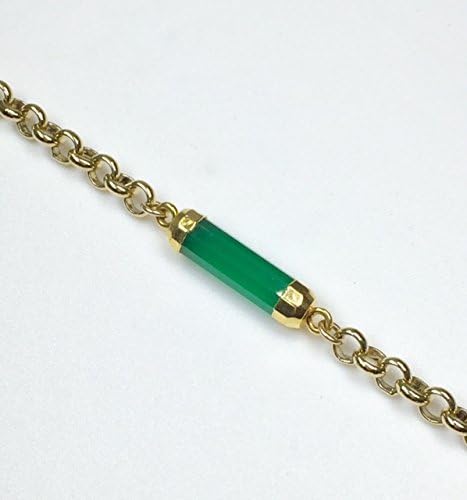 Green Onxy on a golden chain bracelet