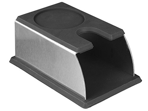 scarlet espresso | Tamperstation »Professionale« aus Edelstahl mit Tampermatte aus lebensmittelechtem Silikon zur Ablage des Tamper nach dem Tamping (Set: Station schwarz + 49 mm Tamper) – Bild 3