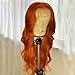 EVLYNN Hair Lace Front Wigs red brown Synthetic orange Loose Wave Wigs Heavy Density Glueless Long Lace Wigs for Women Synthetic Wig (24 Inch Orange Red brown Wavy Lace Front Wig)
