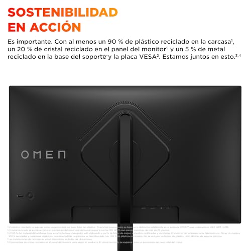 OMEN 27 G2 – Monitor Gaming de 27" FHD 1920 x 1080 a 180 Hz, IPS, 16:9, 1ms, HDMI, Antirreflejo, HDR, DisplayPort, Compatible con Consolas Negro, Plano, 180Hz