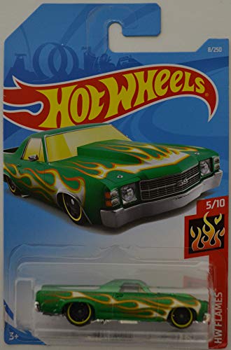 Hot Wheels 2019 Hw Flames 5/10 - '71 El Camino (Green)