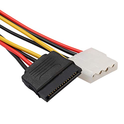 15 Pin SATA Male to 4Pin IDE Molex Female + SATA Female Power Cable Cord 18AWG 1 to 2 Power Line for Motherboard & Hard Disk - Thumbnail 3