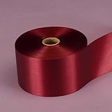 Burgundy Embossed Poly Satin Ribbon, 2-3/4