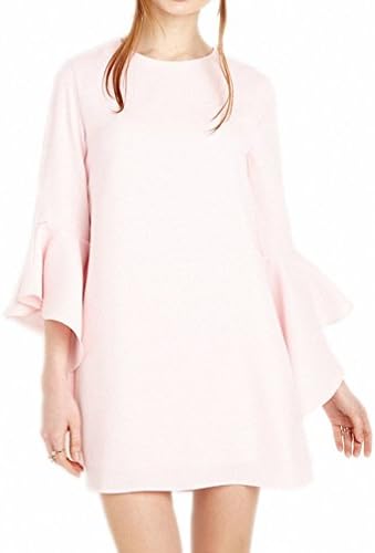 NEW Blue New Casual Loose Frill A-line Dress Flare Sleeve Mini Dress Women Clothing Sweet Female Summer Vestido Pink S