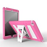 iPad Air 2 Case - [Kickstand] Durable Hybrid Silicone + Hard Polycarbonate Kid Proof [Shock-Absorption] with Foldable Stand Protective Cover for Apple iPad Air 2 9.7